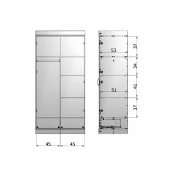 Connect interieurpakket zwart tbv 2 drs met lade [fsc] - Loft24.nl