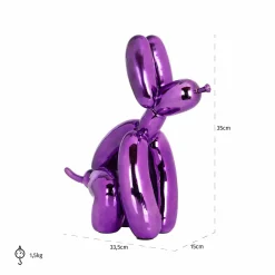 Decoratie Dog 36cm hoog kleur Paars - Loft24.nl