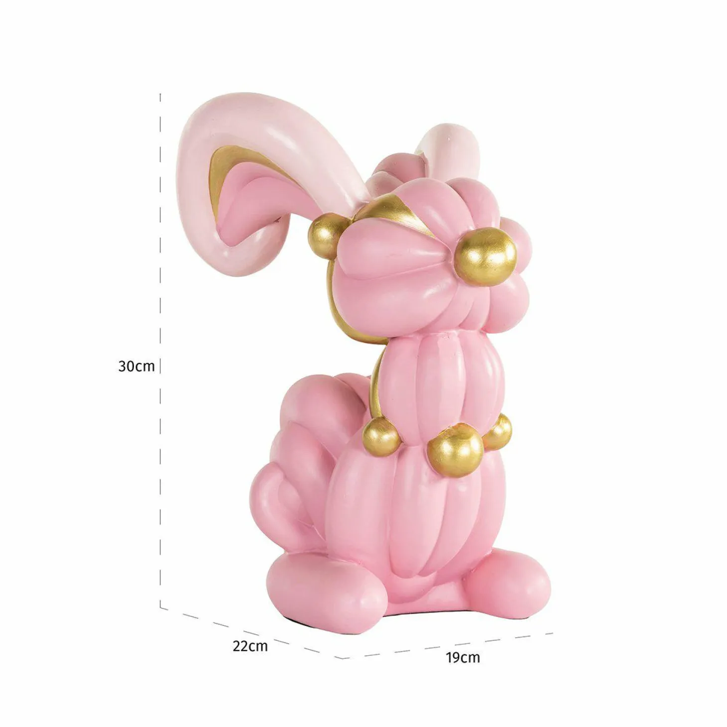Decoratie Rabbit 31cm kleur Roze - Loft24.nl