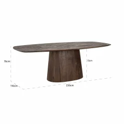 Deens Ovale Eettafel Alix 230 x 120 cm - Mangohout - Loft24.nl