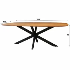 Deens Ovale Eettafel Arhus Solid 215cm - Acaciahout - Loft24.nl