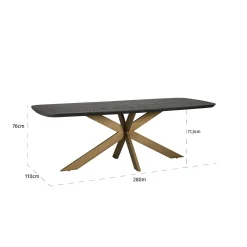 Deens Ovale Eettafel Cambon 280 x 110 cm - Dark Coffee - Loft24.nl