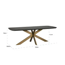 Deens Ovale Eettafel Cambon 230 x 100 cm -Dark Coffee - Loft24.nl