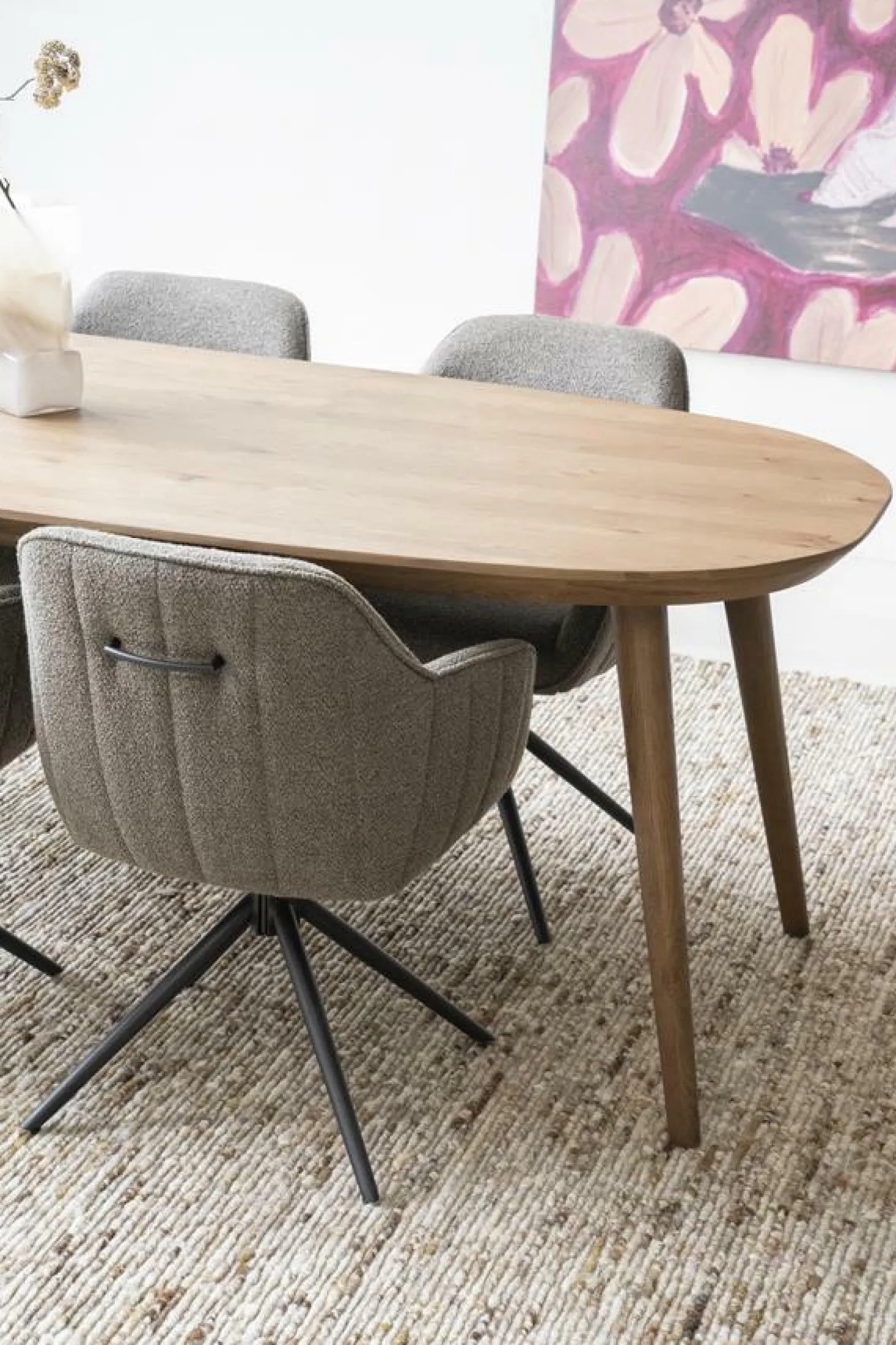 Deens Ovale Eettafel Elijah 220 x 100cm - kleur Bruin - Loft24.nl