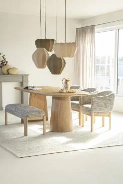 Deens Ovale Eettafel Lune Mangohout 240 x 105 cm - Naturel - Loft24.nl