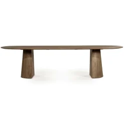 Deens Ovale Eettafel Lune Mangohout 300 x 105 cm - Lichtbruin - Loft24.nl
