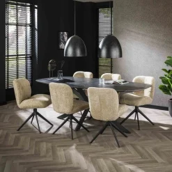 Deens Ovale Eettafel Mousa Keramieklook 215 x 105cm - Loft24.nl