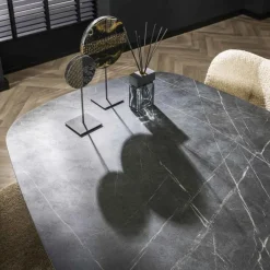 Deens Ovale Eettafel Mousa Keramieklook 215 x 105cm - Loft24.nl