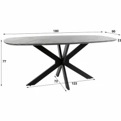 Deens Ovale Eettafel Mousa Keramieklook 180 x 90cm - Loft24.nl