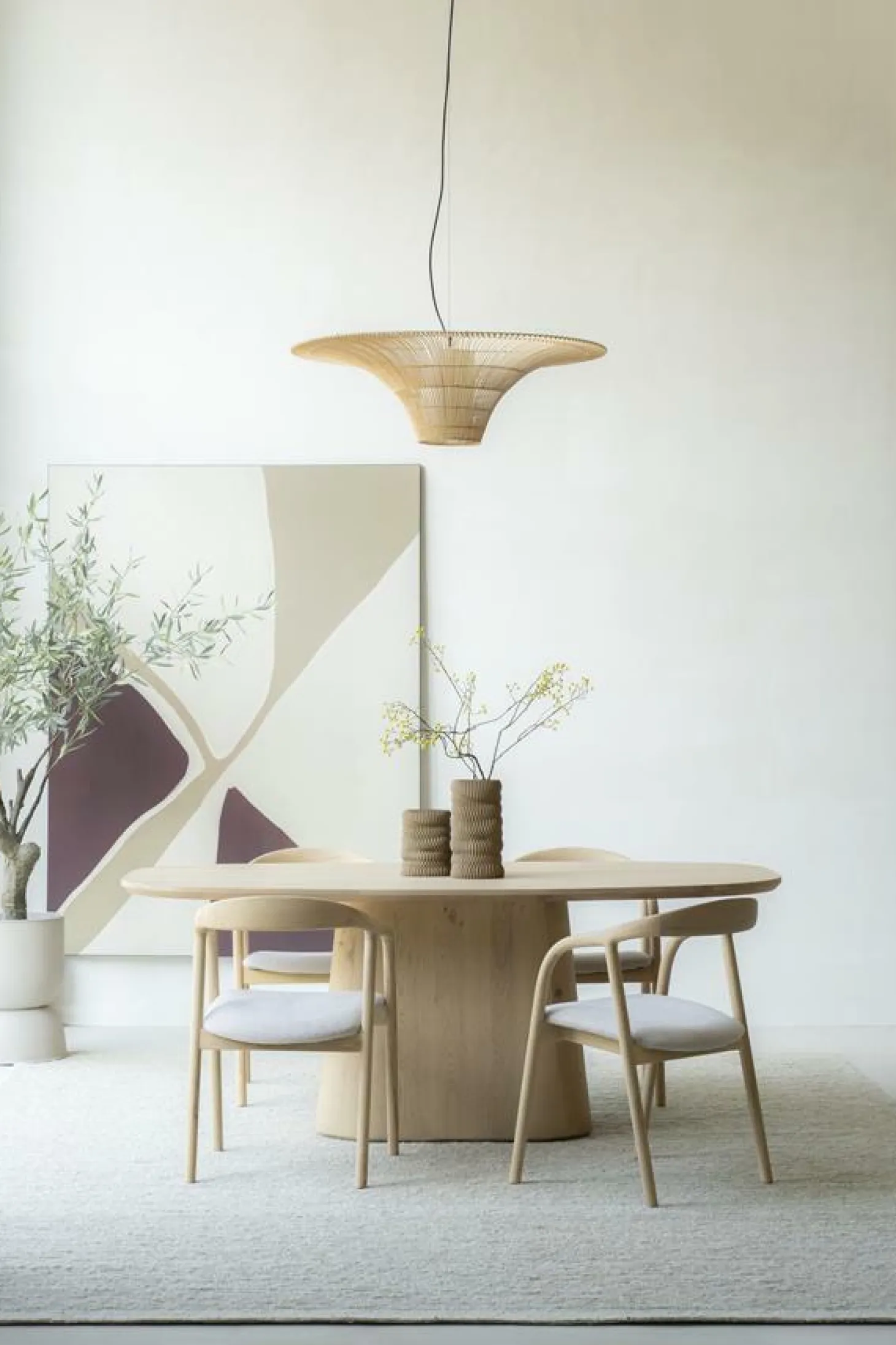 Deens Ovale Eettafel Nola Eikenhout 200 x 110 cm - Naturel - Loft24.nl