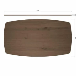 Deens Ovale Eettafel Tablo Eikenhout, Met Haarlem 4-standen poot - 180 cm - Cashmere Brown - Loft24.nl