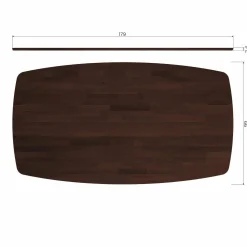 Deens Ovale Eettafel Tablo Eikenhout, Met Haarlem 4-standen poot - 180 cm - Mystic Brown - Loft24.nl