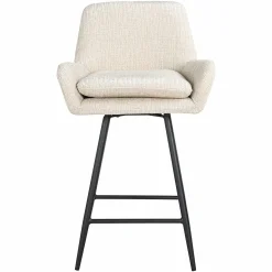 Draaibare Barstoel Linsey Beige - zithoogte 68cm - Loft24.nl