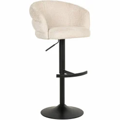 Draaibare Barstoel Nikki Chenille - Beige - Loft24.nl