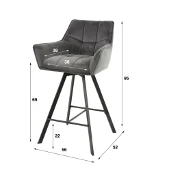 Draaibare Barstoel Raster Bouclé - Zandkleur - Loft24.nl