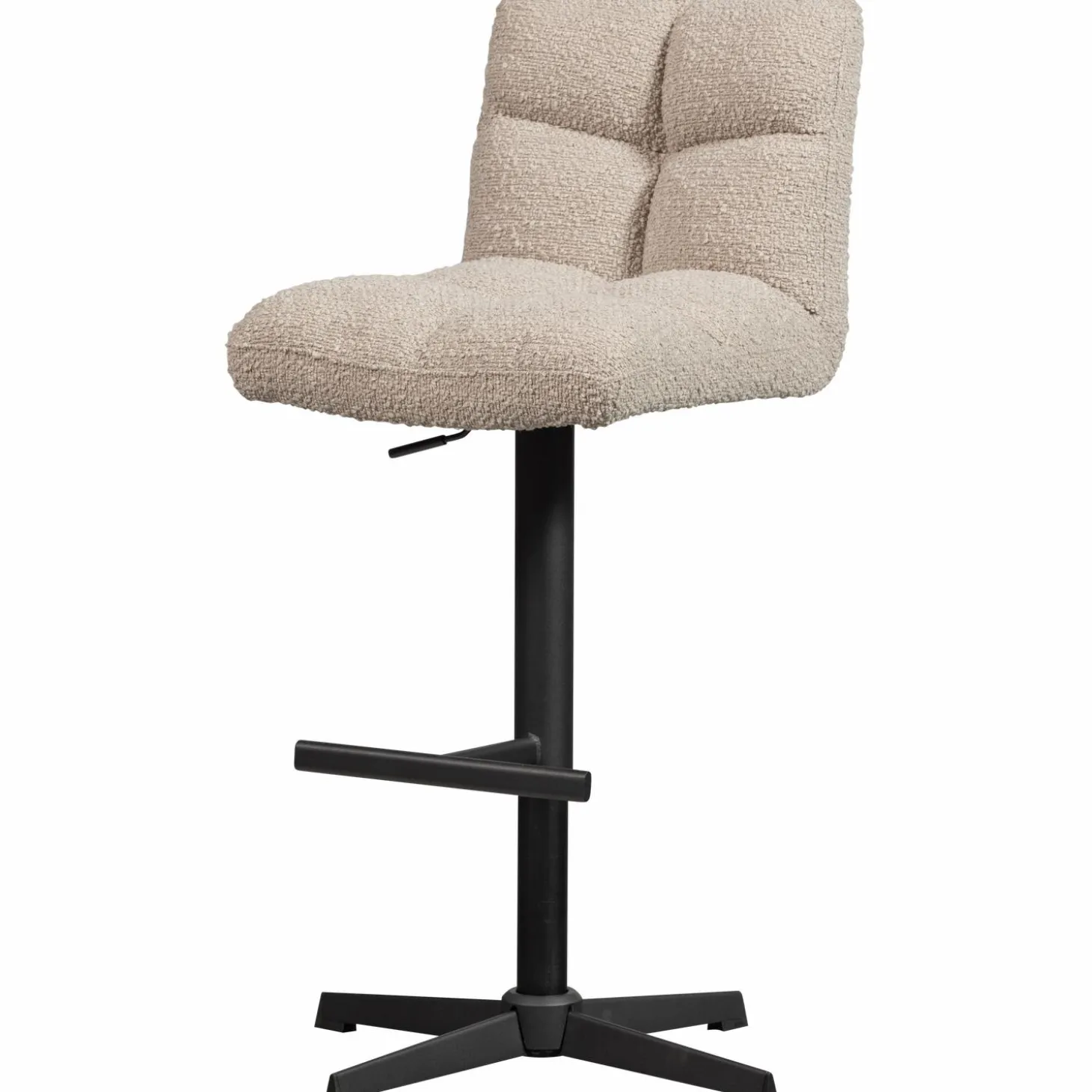 Draaibare Barstoel Vinny Bouclé - Zand (zithoogte 60-80cm) - Loft24.nl