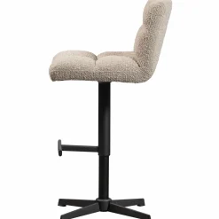 Draaibare Barstoel Vinny Bouclé - Zand (zithoogte 60-80cm) - Loft24.nl