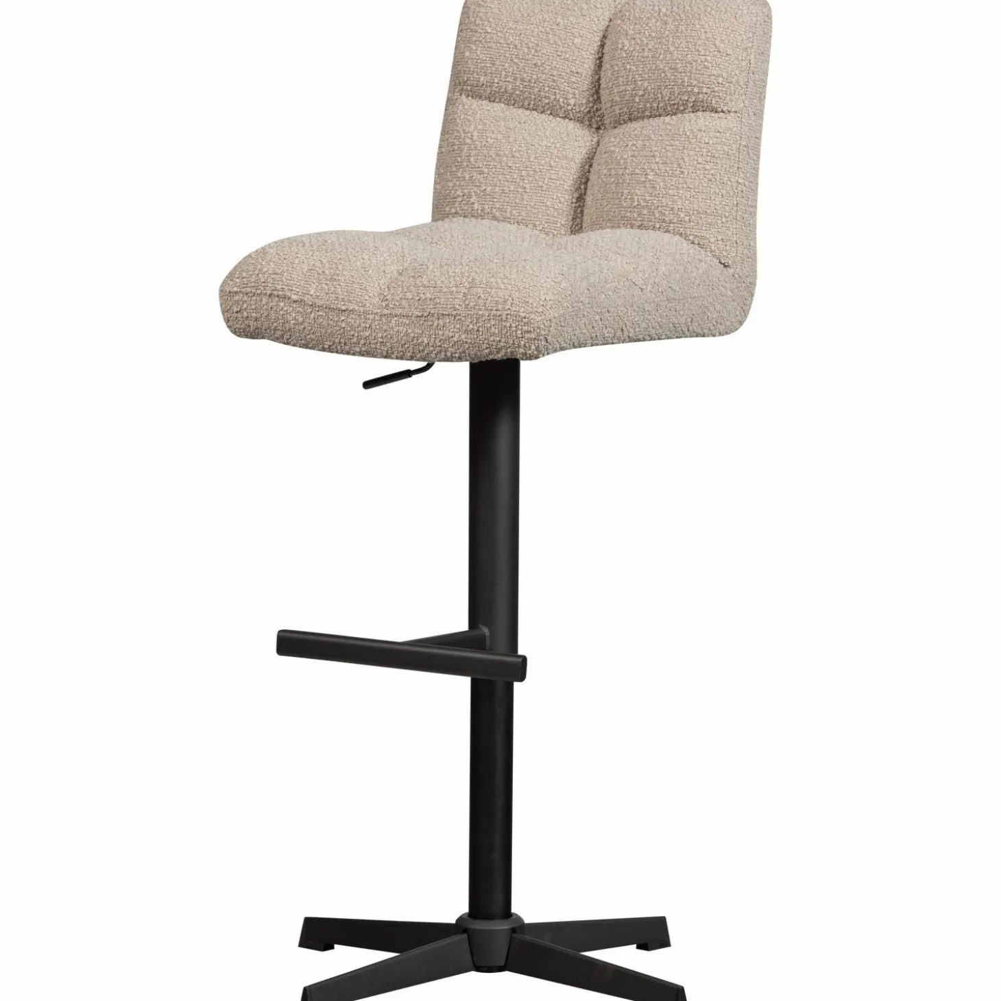 Draaibare Barstoel Vinny Bouclé - Zand (zithoogte 60-80cm) - Loft24.nl