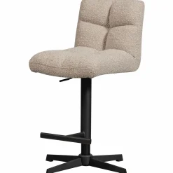 Draaibare Barstoel Vinny Bouclé - Zand (zithoogte 60-80cm) - Loft24.nl