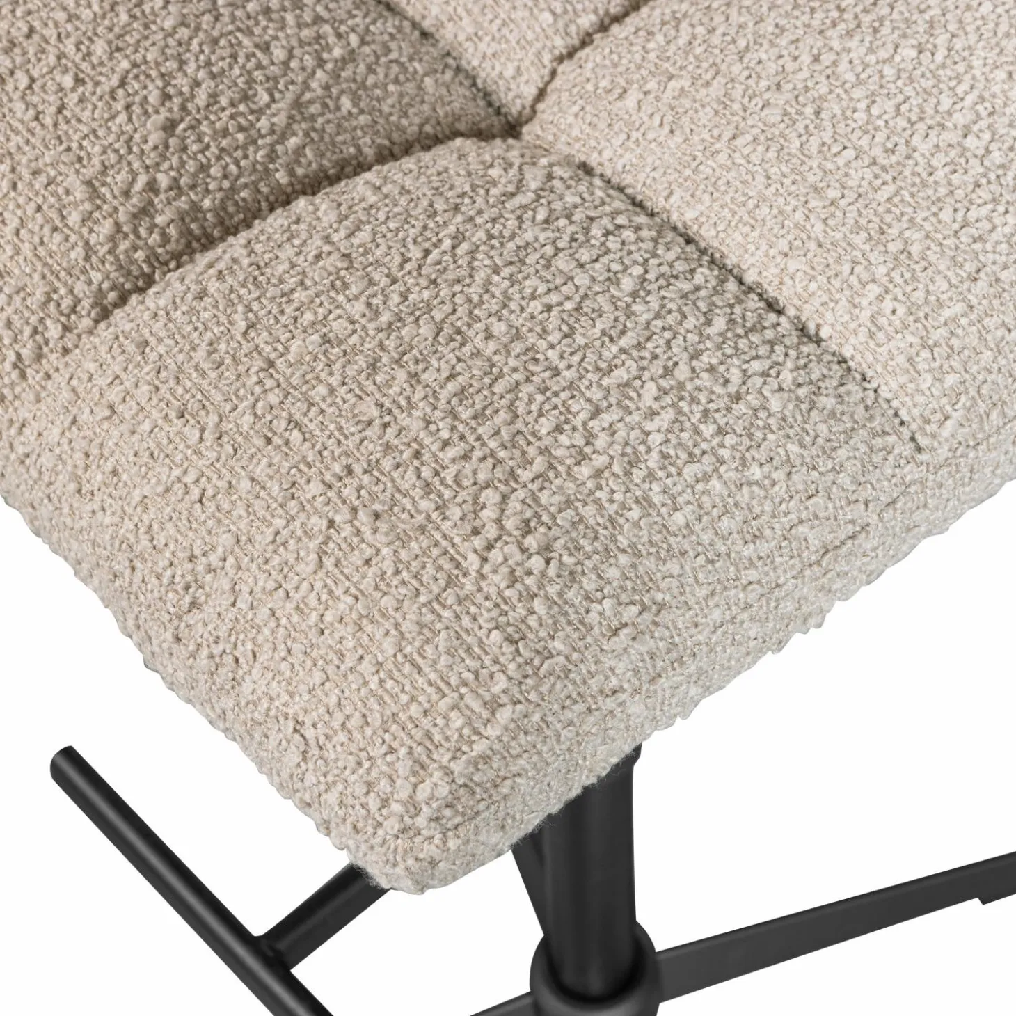 Draaibare Barstoel Vinny Bouclé - Zand (zithoogte 60-80cm) - Loft24.nl