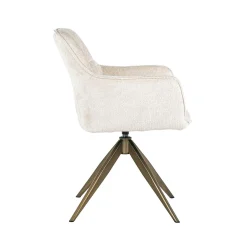 Draaibare Eetkamerstoel Aline Chenille kleur Wit - Loft24.nl