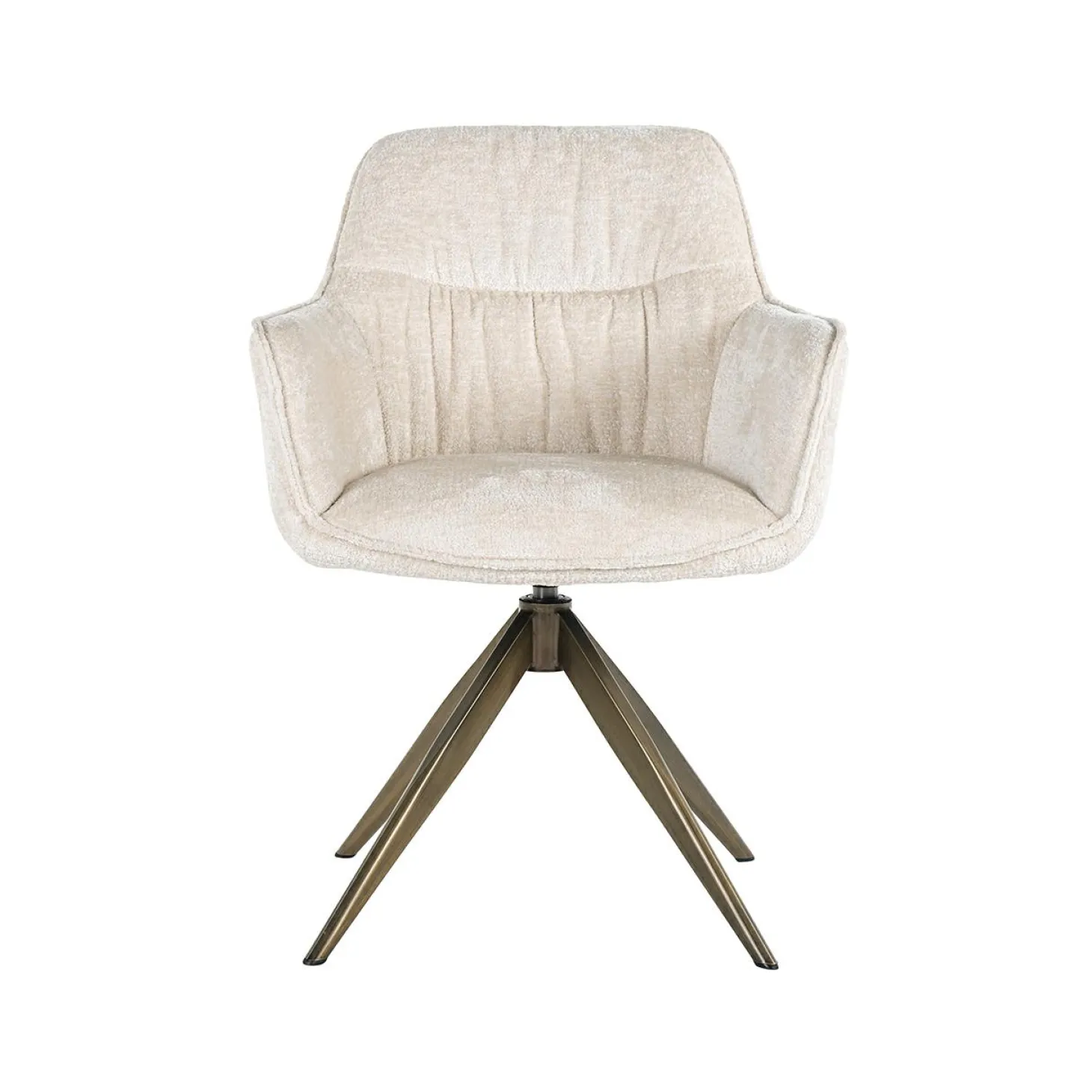 Draaibare Eetkamerstoel Aline Chenille kleur Wit - Loft24.nl