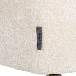 Draaibare Eetkamerstoel Aline Chenille kleur Wit - Loft24.nl