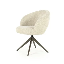 Draaibare Eetkamerstoel Alissa Bouclé - Beige - Loft24.nl