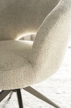Draaibare Eetkamerstoel Alissa Bouclé - Beige - Loft24.nl