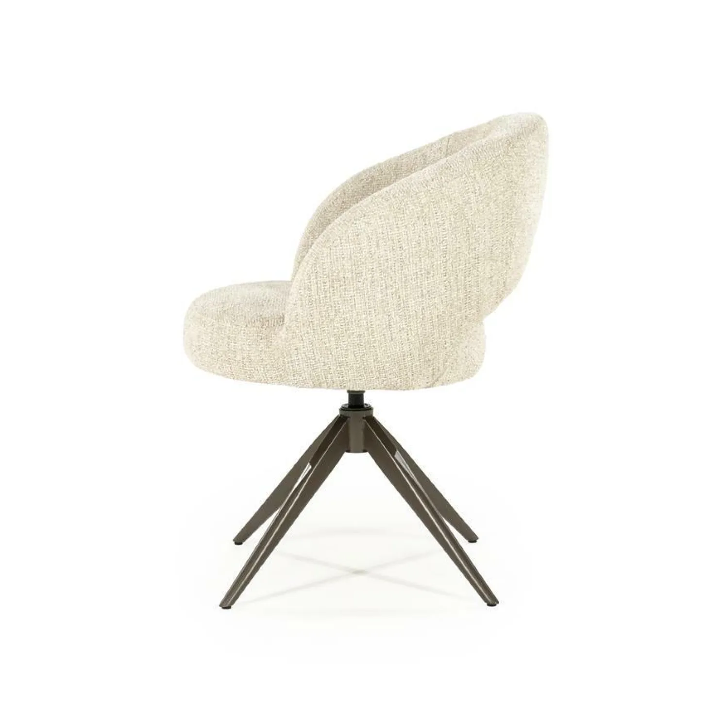 Draaibare Eetkamerstoel Alissa Bouclé - Beige - Loft24.nl