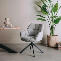 Draaibare Eetkamerstoel Alba - Licht grijs - Loft24.nl