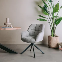 Draaibare Eetkamerstoel Alba - Licht grijs - Loft24.nl