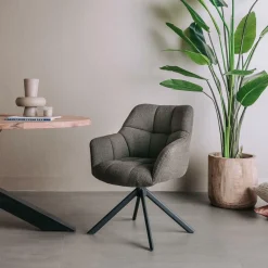 Draaibare Eetkamerstoel Alba - Donkerbruin - Loft24.nl