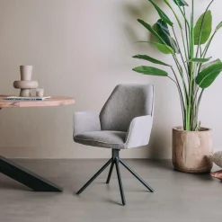 Draaibare Eetkamerstoel Amaro - Blauwgrijs - Loft24.nl