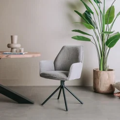 Draaibare Eetkamerstoel Amaro - Blauwgrijs - Loft24.nl