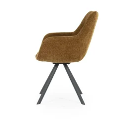 Draaibare Eetkamerstoel Bliss met armleuning- Mosterd - Loft24.nl