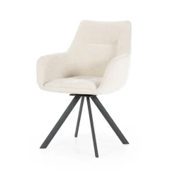 Draaibare Eetkamerstoel Bliss met armleuning- Beige - Loft24.nl