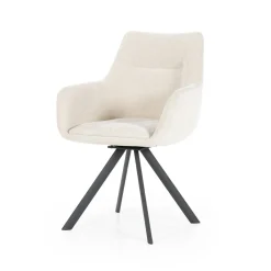 Draaibare Eetkamerstoel Bliss met armleuning- Beige - Loft24.nl