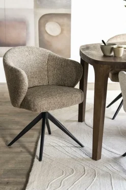 Draaibare Eetkamerstoel Connor kleur Bruin - Loft24.nl