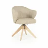 Draaibare Eetkamerstoel Connor Eiken onderstel kleur Taupe - Loft24.nl