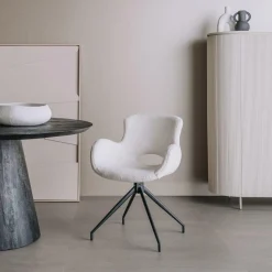 Draaibare Eetkamerstoel Campo Teddy - Wit - Loft24.nl