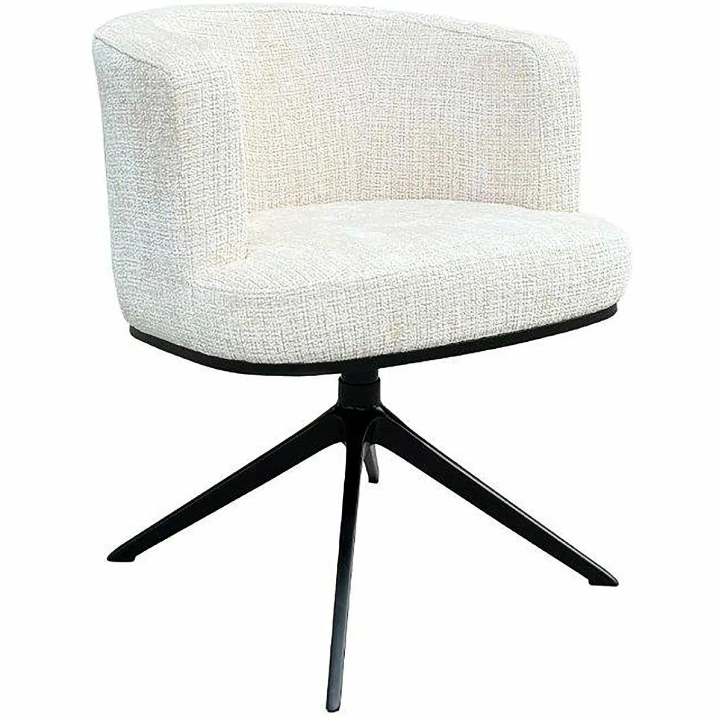 Draaibare Eetkamerstoel Cheyenne Chenille kleur Off White - Loft24.nl