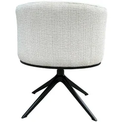Draaibare Eetkamerstoel Cheyenne Chenille kleur Off White - Loft24.nl