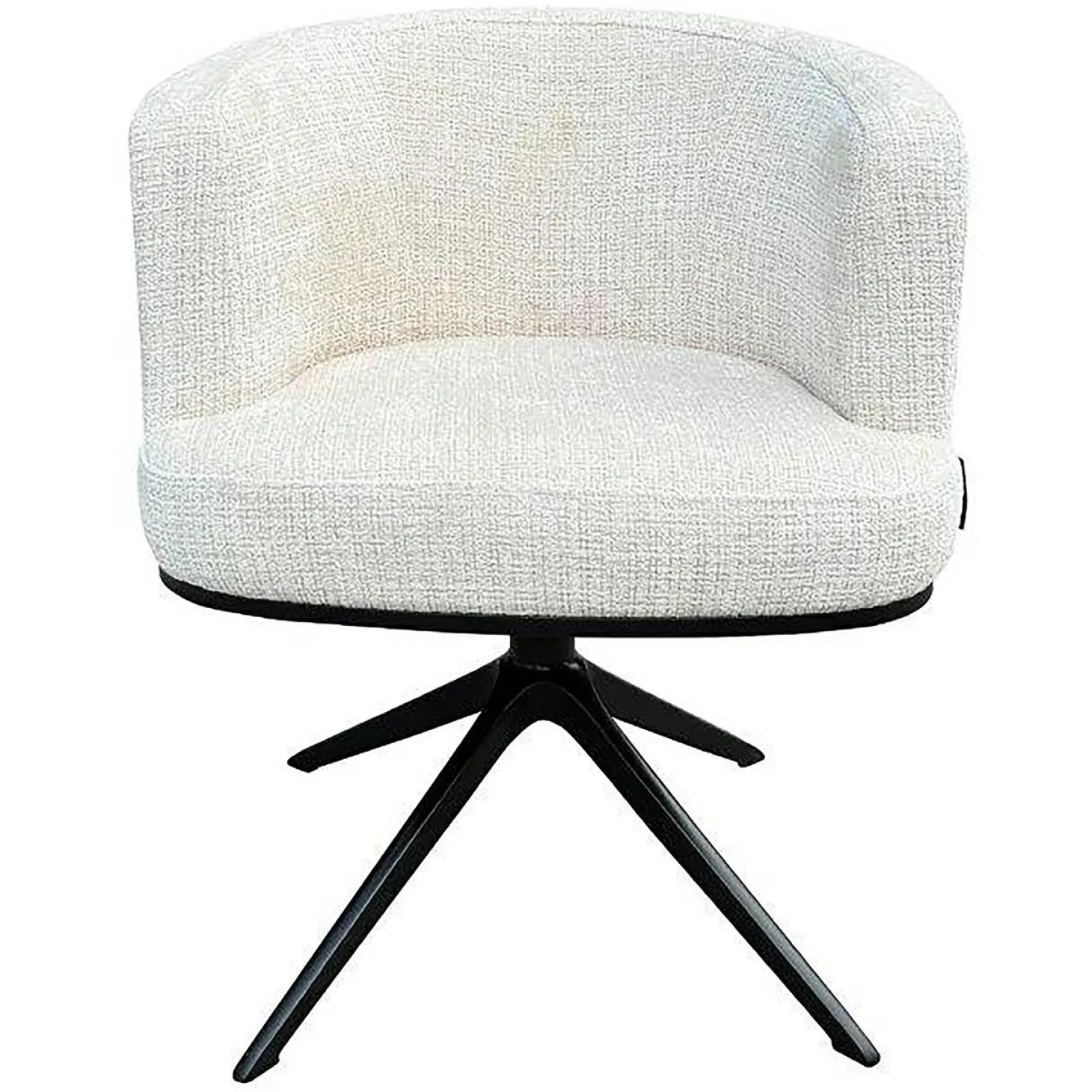 Draaibare Eetkamerstoel Cheyenne Chenille kleur Off White - Loft24.nl