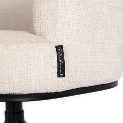Draaibare Eetkamerstoel Cheyenne Chenille kleur Off White - Loft24.nl