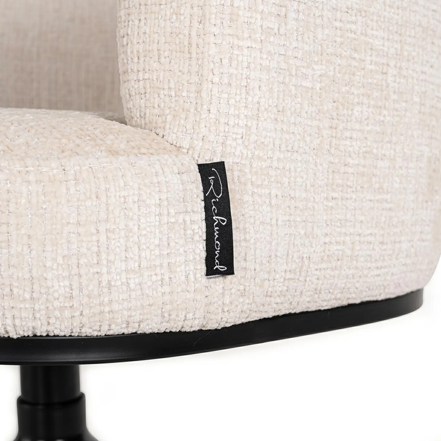 Draaibare Eetkamerstoel Cheyenne Chenille kleur Off White - Loft24.nl