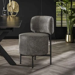 Draaibare Eetkamerstoel Cocktail - Bouclé Grijs - Loft24.nl