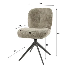 Draaibare Eetkamerstoel Comfort - Bouclé Zandkleur - Loft24.nl