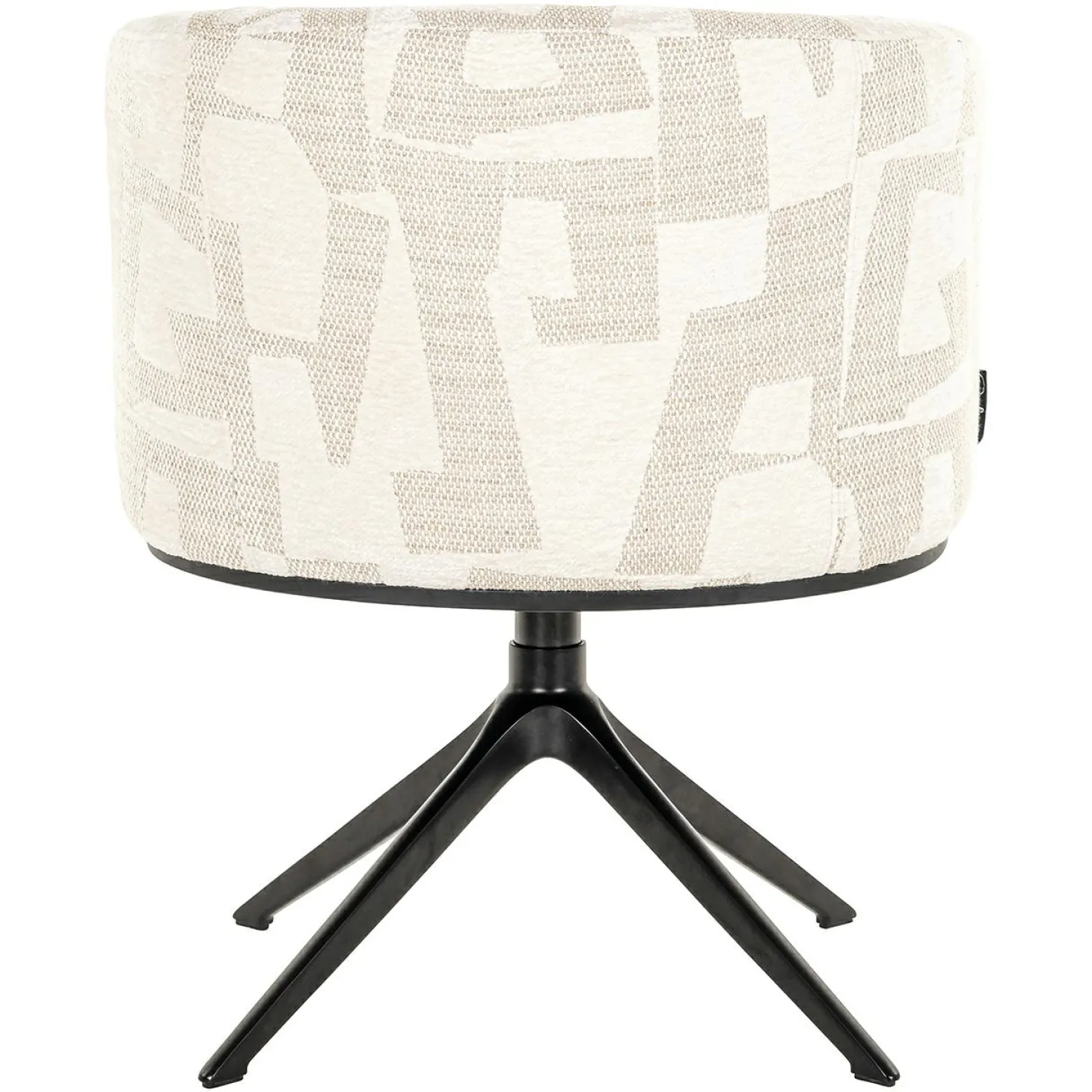 Draaibare Eetkamerstoel Cheyenne Graffic stof kleur Beige - Loft24.nl