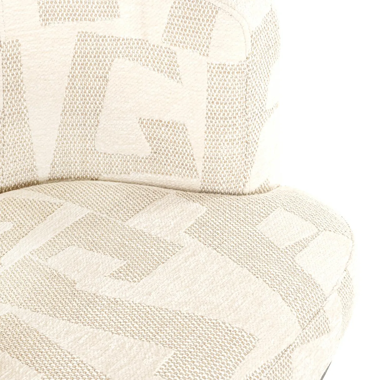 Draaibare Eetkamerstoel Cheyenne Graffic stof kleur Beige - Loft24.nl